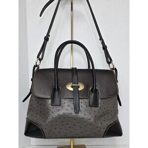 Dooney & Bourke Elisa Ostrich Leather handbag satchel shoulder bag